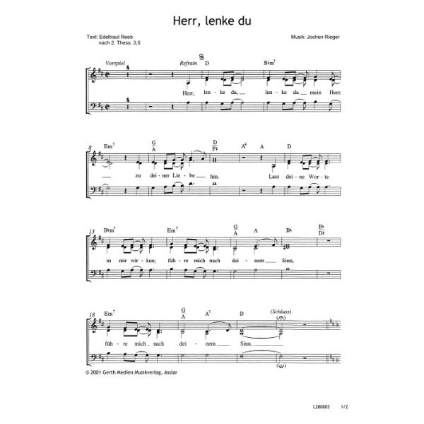 Produktbild des Artikels Herr, lenke du (Noten - Download)