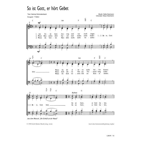 Produktbild des Artikels So ist Gott, er hört Gebet (Noten - Download)