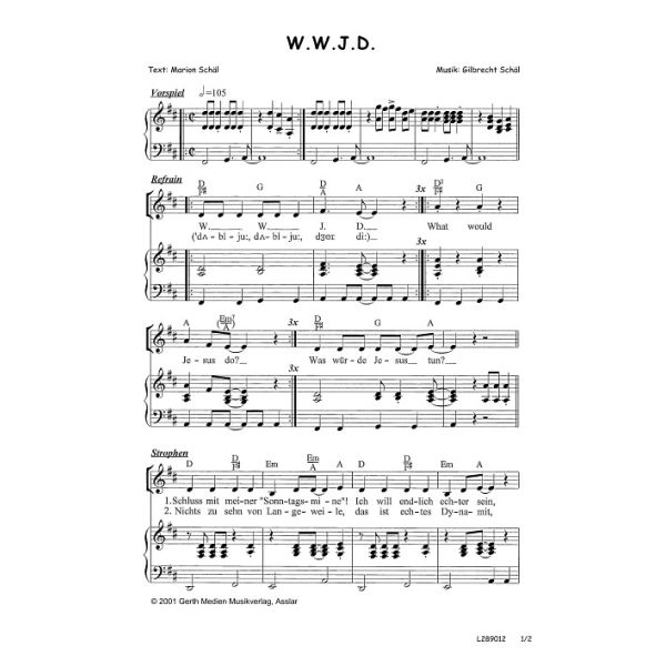 Produktbild des Artikels W.W.J.D. (Noten - Download)