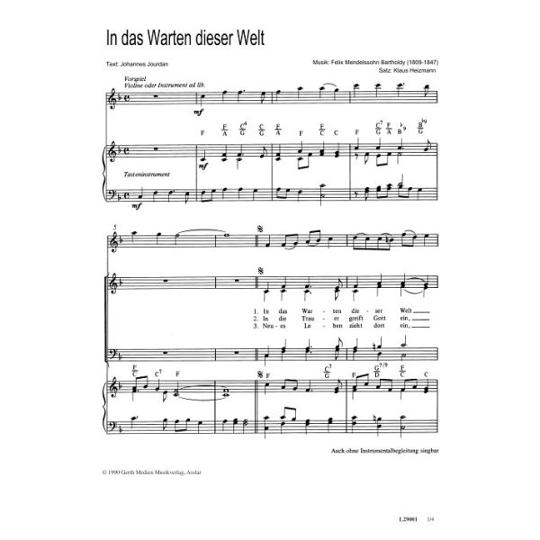 Produktbild des Artikels In das Warten dieser Welt (Noten - Download)