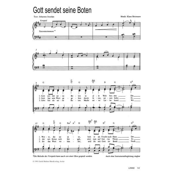 Produktbild des Artikels Gott sendet seine Boten (Noten - Download)