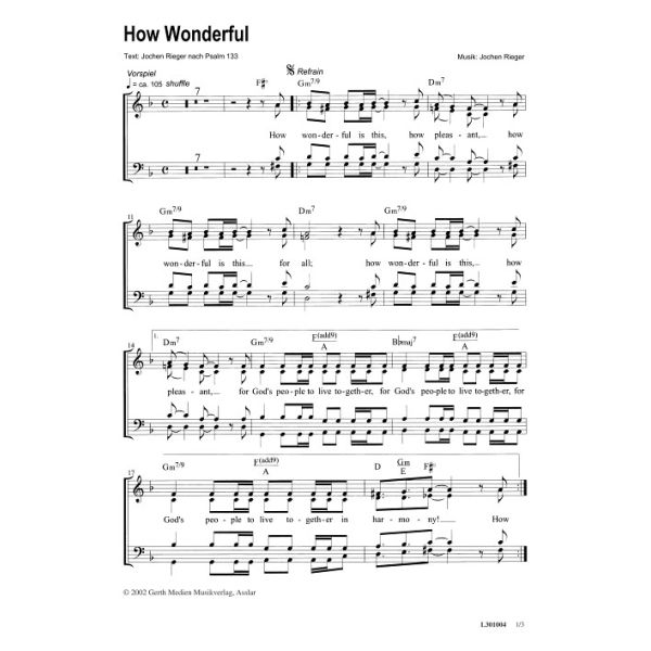 Produktbild des Artikels How Wonderful (Noten - Download)