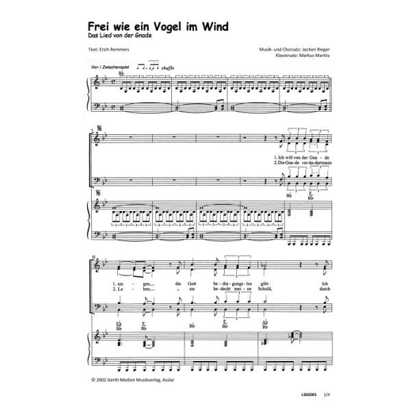 Produktbild des Artikels Frei wie ein Vogel im Wind (Noten - Download)
