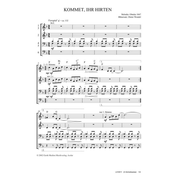 Produktbild des Artikels Kommet, ihr Hirten (Noten - Download)