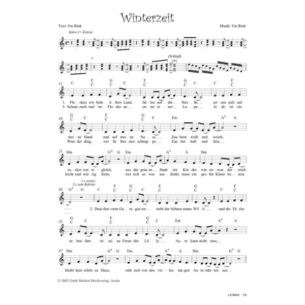 Produktbild des Artikels Winterzeit (Noten - Download)