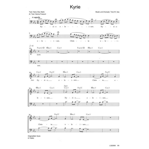 Produktbild des Artikels Kyrie / Kyrie (Noten - Download)