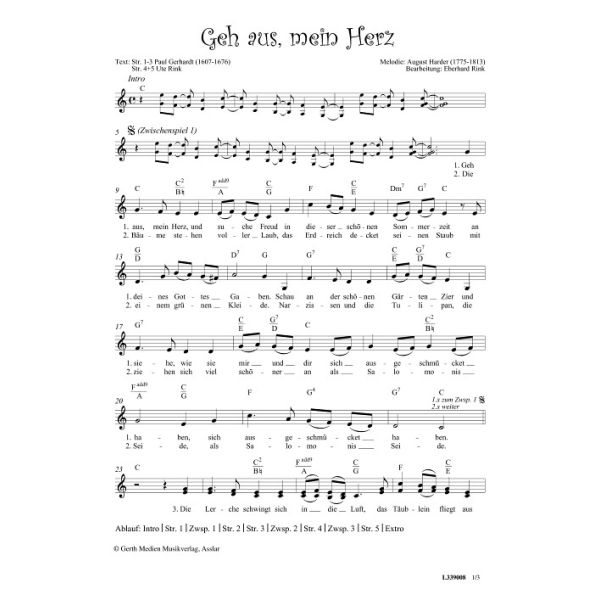 Produktbild des Artikels Geh aus, mein Herz (Noten - Download)