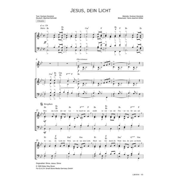 Produktbild des Artikels Jesus dein Licht / Shine, Jesus, Shine (Noten - Download)