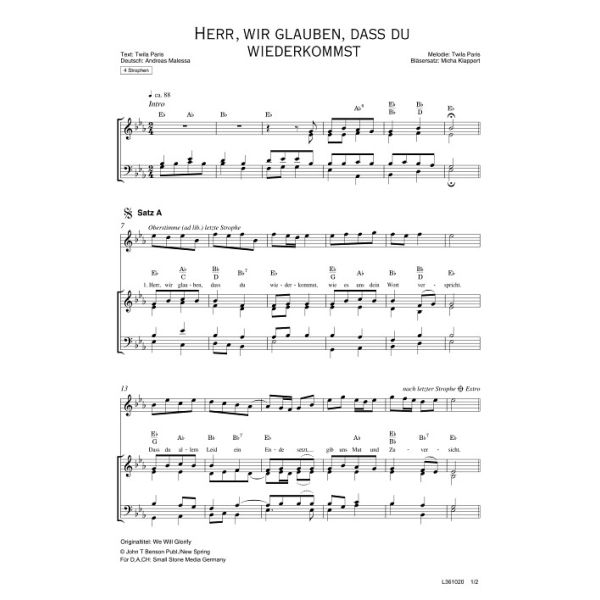 Produktbild - Herr, wir glauben, dass du wiederkommst / We will Glorify