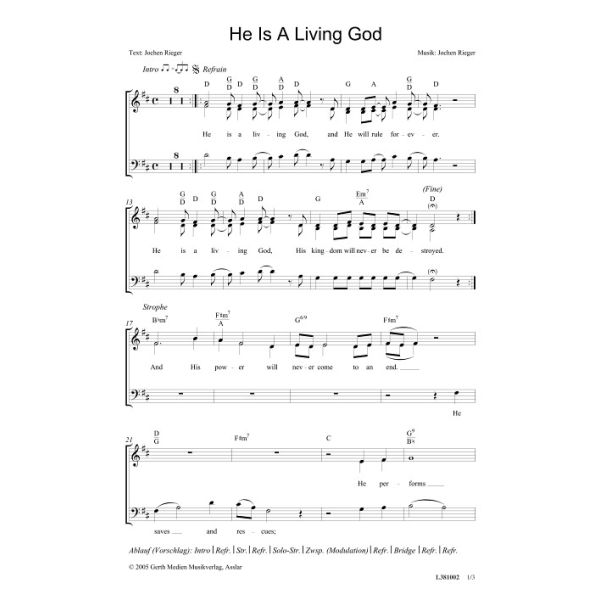 Produktbild des Artikels He Is A Living God (Noten - Download)
