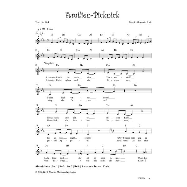Produktbild des Artikels Familien-Picknick (Noten - Download)