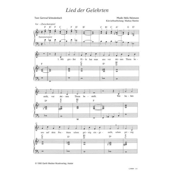 Produktbild des Artikels Lied der Gelehrten (Noten - Download)