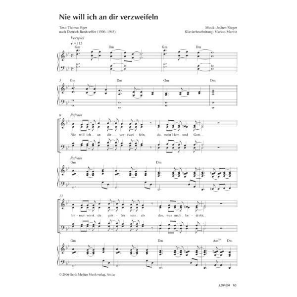 Produktbild - Nie will ich an dir verzweifeln