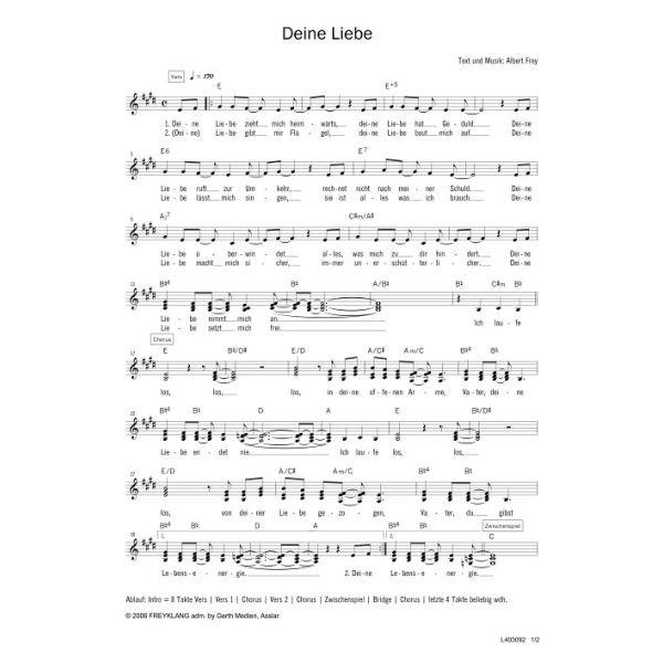 Produktbild des Artikels Deine Liebe (Noten - Download)