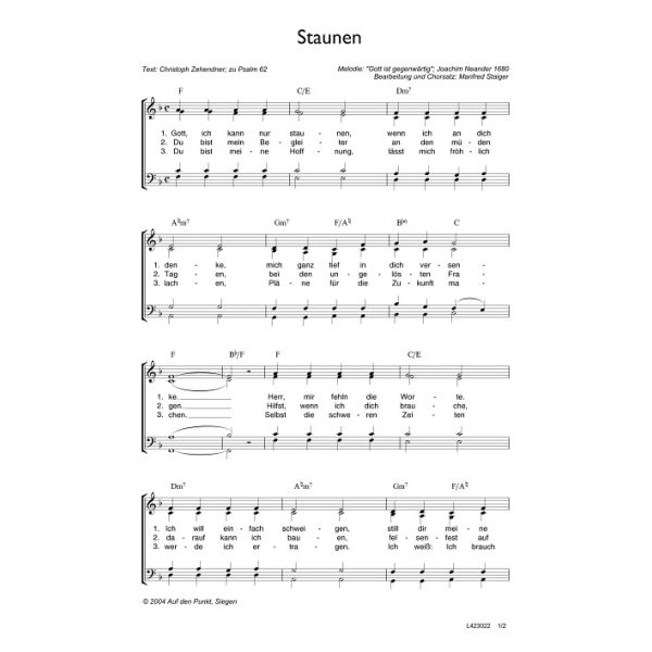 Produktbild des Artikels Staunen (Noten - Download)