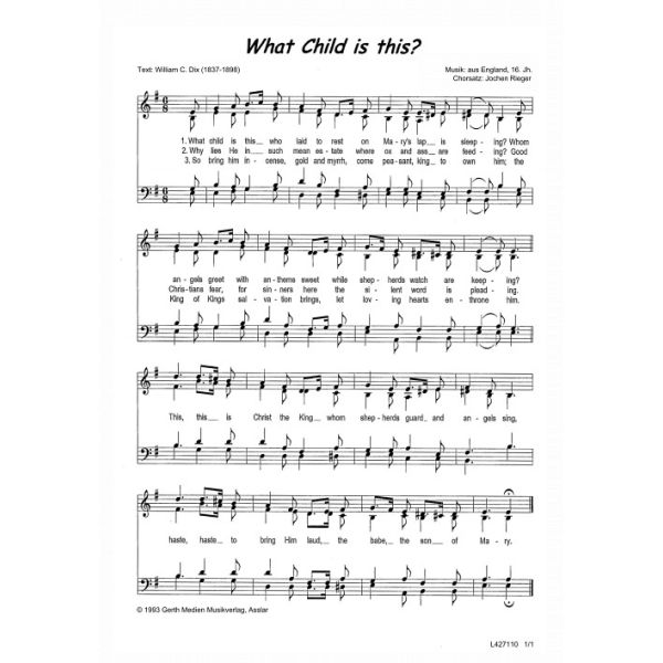 Produktbild des Artikels What Child Is This (Noten - Download)