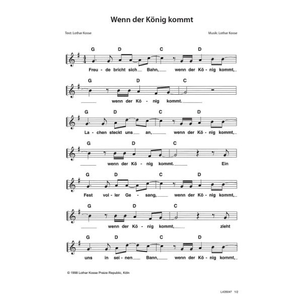 Produktbild des Artikels Wenn der König kommt (Noten - Download)
