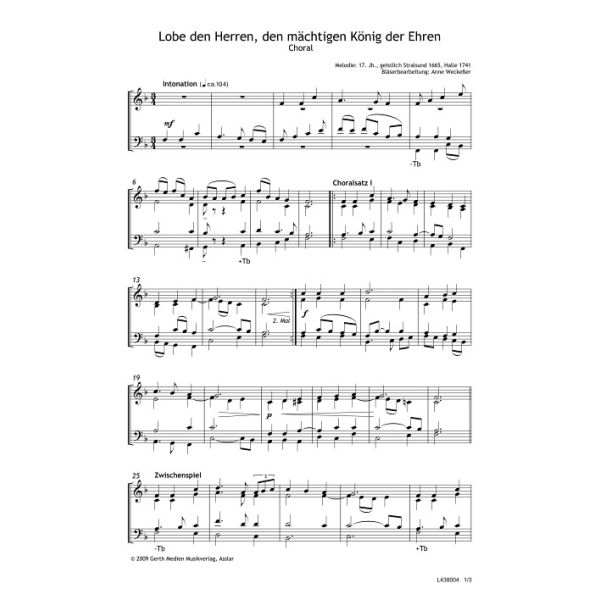 Produktbild - Lobe den Herren, den mächtigen König - Choral