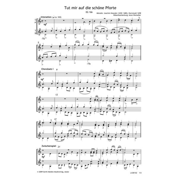 Produktbild des Artikels Tut mir auf die schöne Pforte (Noten - Download)