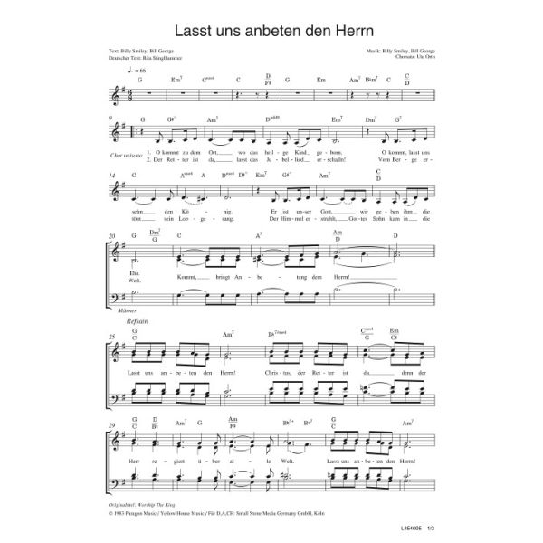 Produktbild des Artikels Lasst uns anbeten den Herrn / Worship The King (Noten - Download)