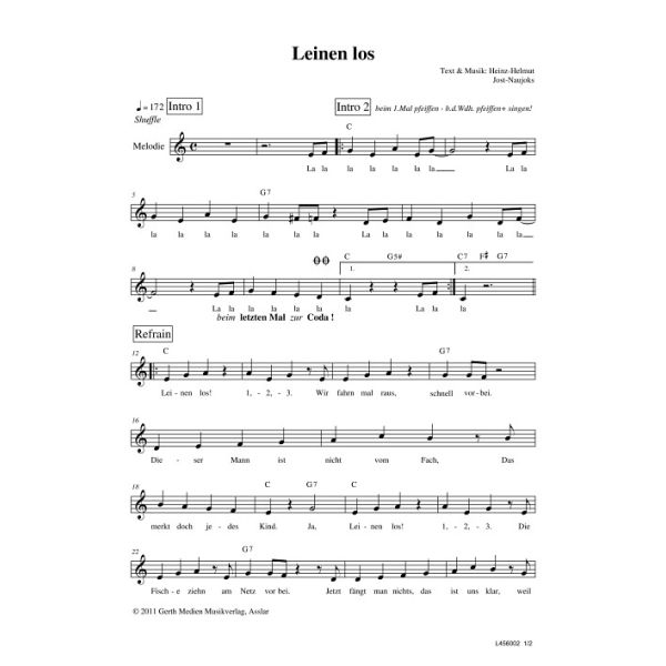 Produktbild des Artikels Leinen los (Noten - Download)