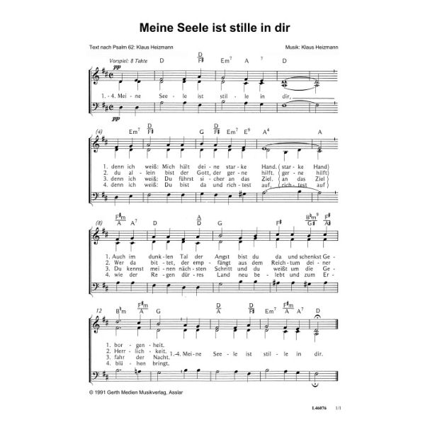 Produktbild des Artikels Meine Seele ist stille in dir (Noten - Download)