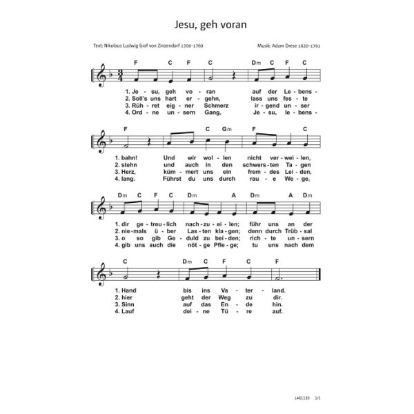 Produktbild des Artikels Jesu geh voran (Noten - Download)