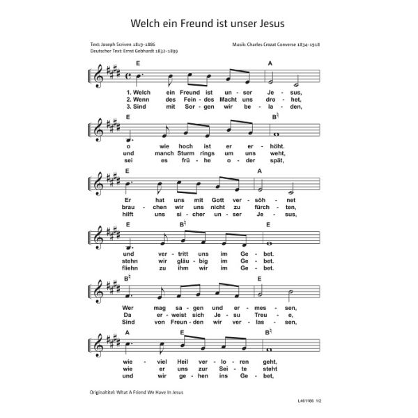 Produktbild des Artikels Welch ein Freund ist unser Jesus / What A Friend We Have In Jesus (Noten - Download)