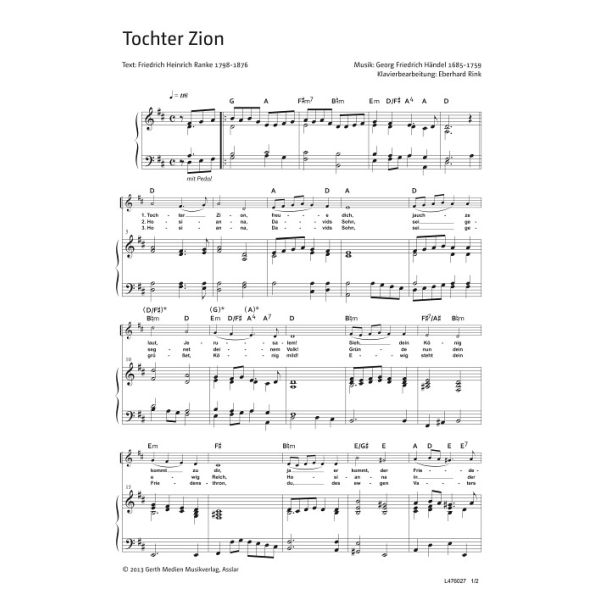 Produktbild des Artikels Tochter Zion (Noten - Download)