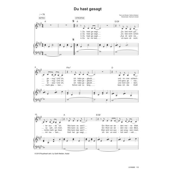 Produktbild des Artikels Du hast gesagt (Noten - Download)