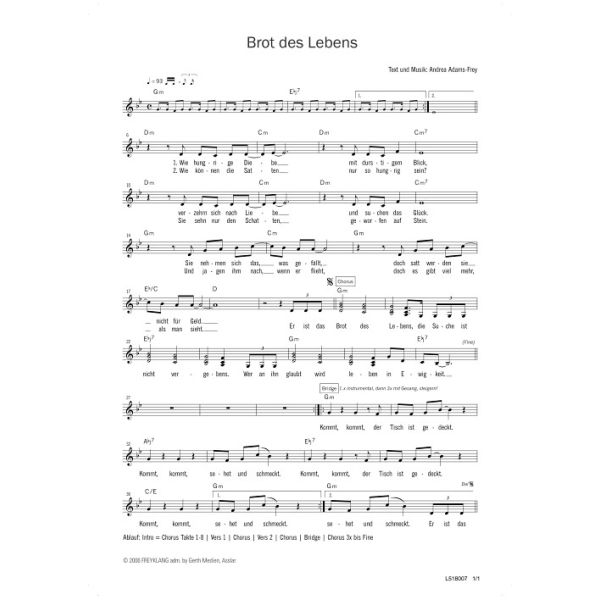 Produktbild des Artikels Brot des Lebens (Noten - Download)