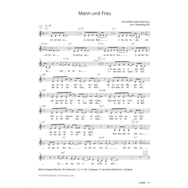 Produktbild des Artikels Mann und Frau (Noten - Download)