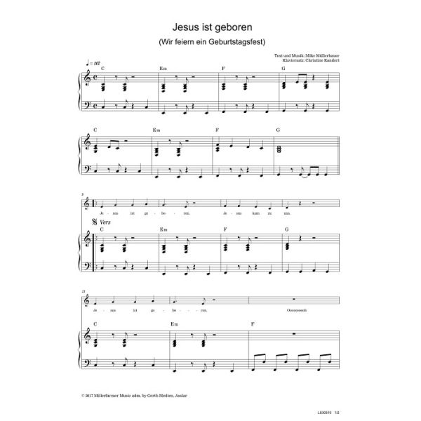 Produktbild des Artikels Jesus ist geboren (Wir feiern ein Geburtstagsfest) (Noten - Download)