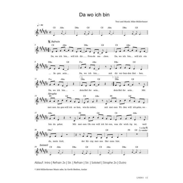 Produktbild des Artikels Da, wo ich bin (Noten - Download)
