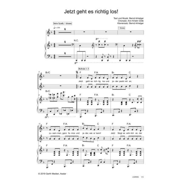 Produktbild des Artikels Jetzt geht es richtig los (Noten - Download)