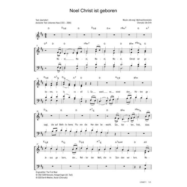 Produktbild des Artikels Noel Christ ist geboren / The First Noel (Noten - Download)