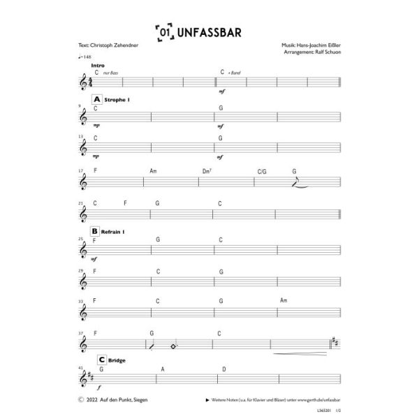 Produktbild - Unfassbar (Bandsheet)