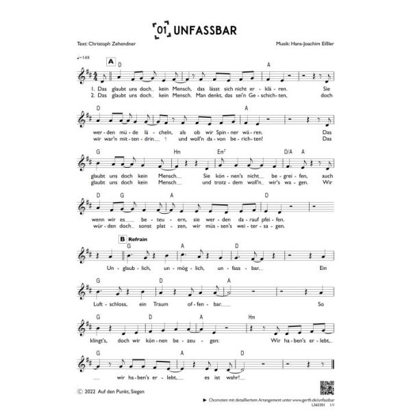 Produktbild - Unfassbar (einstimmig)