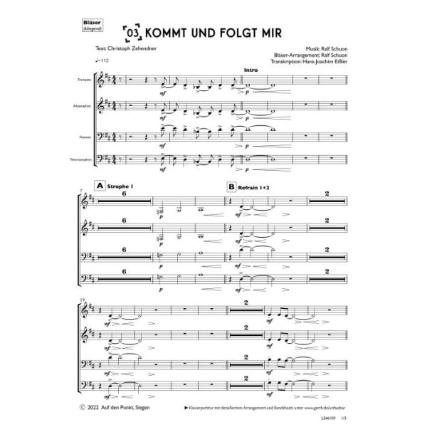 Produktbild des Artikels Kommt und folgt mir (Bläser) (Noten - Download)