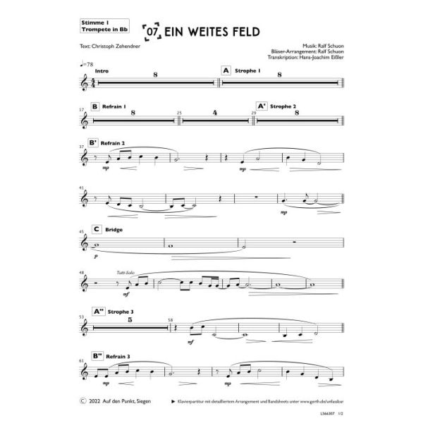 Produktbild des Artikels Ein weites Feld (1., Trompete in Bb) (Noten - Download)