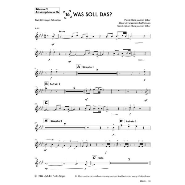 Produktbild des Artikels Was soll das? (Altsaxophon in Eb) (Noten - Download)