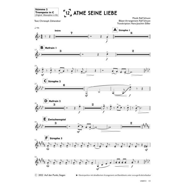 Produktbild des Artikels Atme seine Liebe (Trompete in C) (Noten - Download)