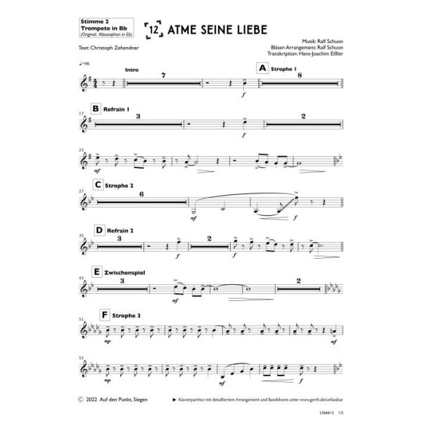 Produktbild des Artikels Atme seine Liebe (2., Trompete in Bb) (Noten - Download)