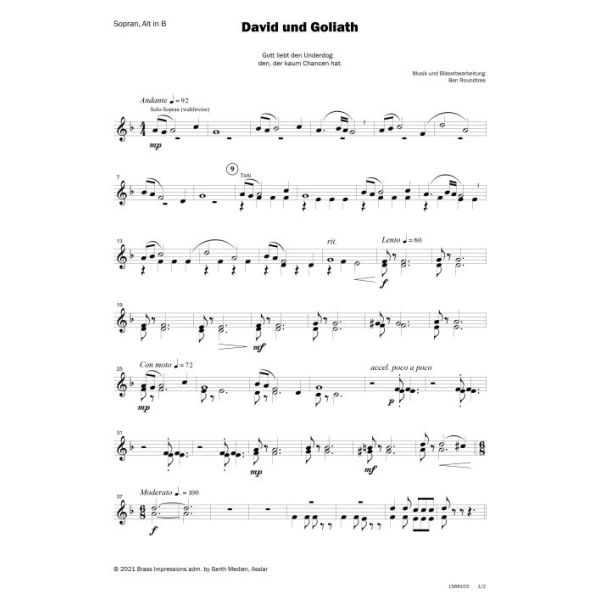 Produktbild des Artikels David und Goliath (Noten - Download)