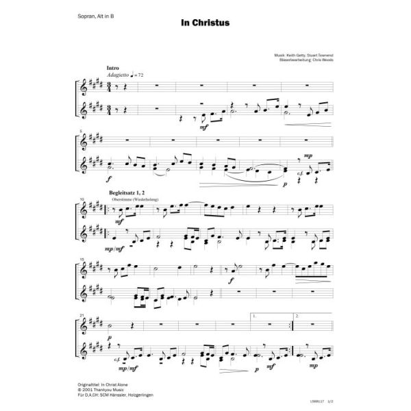 Produktbild des Artikels In Christus / In Christ Alone (Noten - Download)