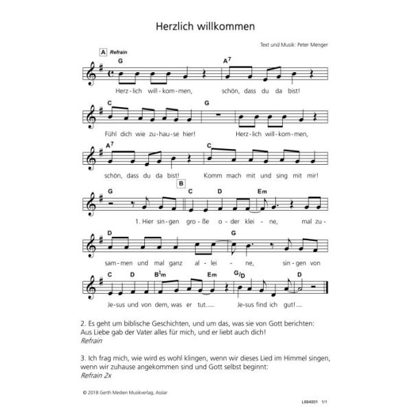 Produktbild des Artikels Herzlich Willkommen (Noten - Download)