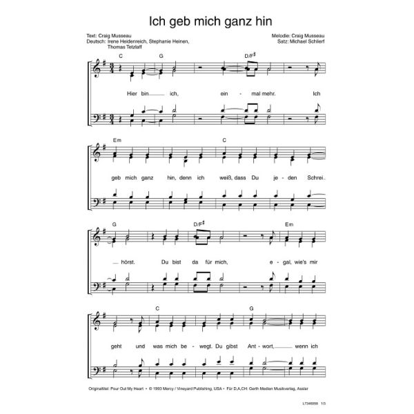 Produktbild - Ich geb mich ganz hin / Pour Out My Heart