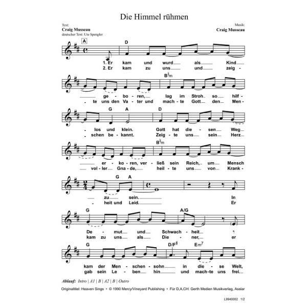 Produktbild des Artikels Die Himmel rühmen / Heaven Sings (Noten - Download)