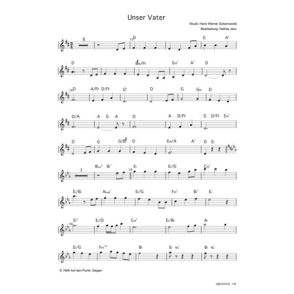 Produktbild des Artikels Unser Vater (Noten - Download)