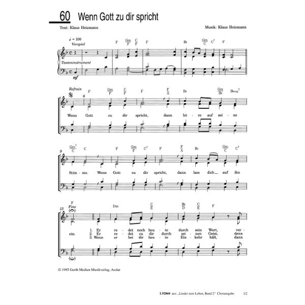 Produktbild des Artikels Wenn Gott zu dir spricht (Noten - Download)